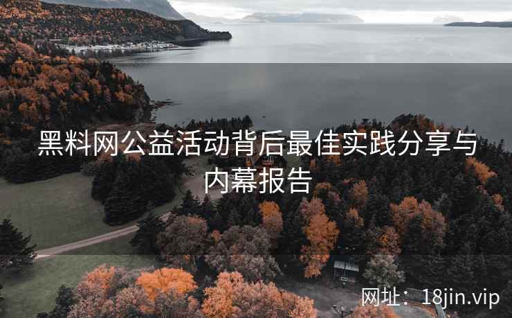 黑料网公益活动背后最佳实践分享与内幕报告